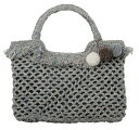 ピープルツリー バッグ クロシェ編みポンポンつきバッグ 【グレー】 ピープルツリー peopletree bag gray 鞄 かばん フェアトレード fairtrade