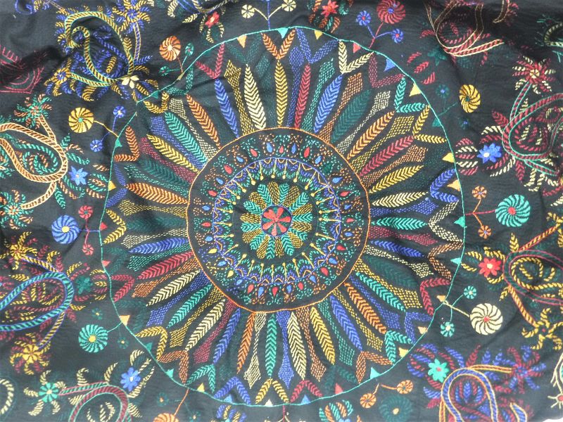 ノクシカタ刺繍 ダブルベッド マルチカバー 第三世界ショップ aarong Bangladesh cotton cover