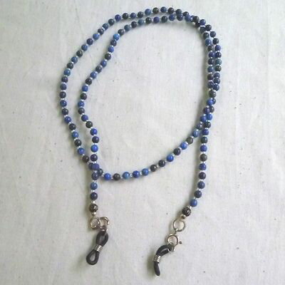 スリンシルバー グラスコード ネックレス ラピスラズリ 4ミリ玉 シルバー ビーズ 天然石 石 贈り物 プレゼント ギフト