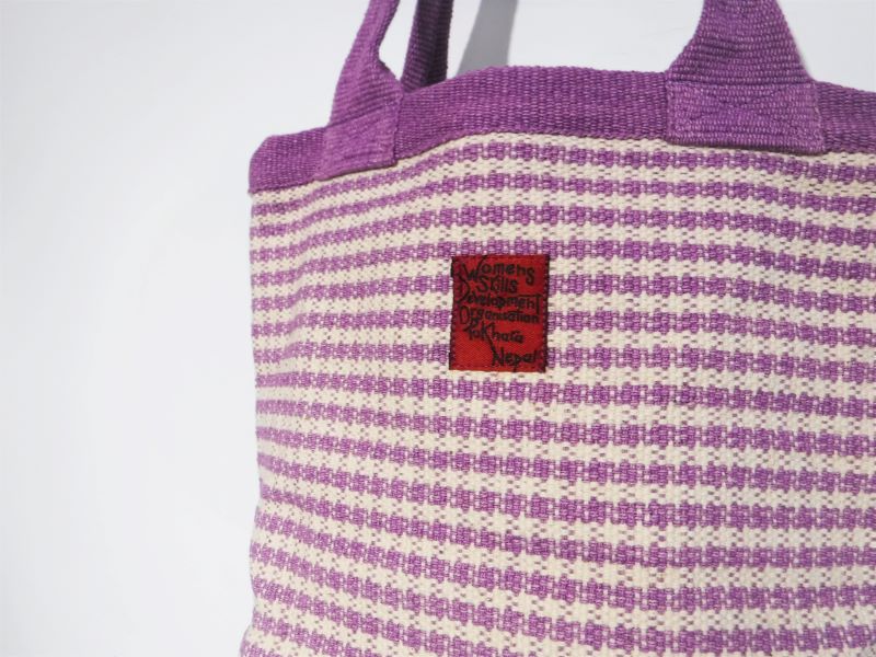 ファスナー付 ショルダーバッグ 【パープル】 WSDO bag 鞄 カバン かばん フェアトレード fairtrade ネパール Nepal
