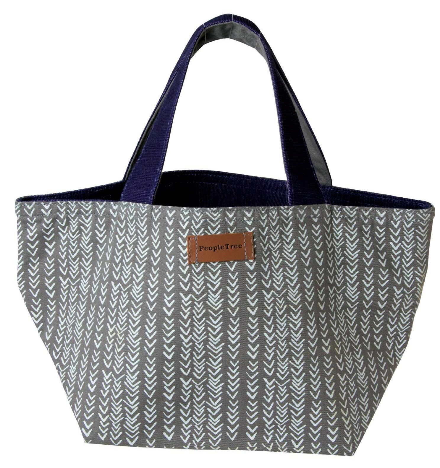 配色ミニトートバッグ グレイ ピープルツリー peopletree ジッパー 付き bag かばん カバン 鞄