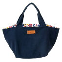 ぺタルドットプリント ジップトートバッグ ネイビー ピープルツリー peopletree ジッパー 付き トートバッグ bag かばん カバン 鞄 トート フェアトレード fairtrade 配色ミニトートバッグ(4)