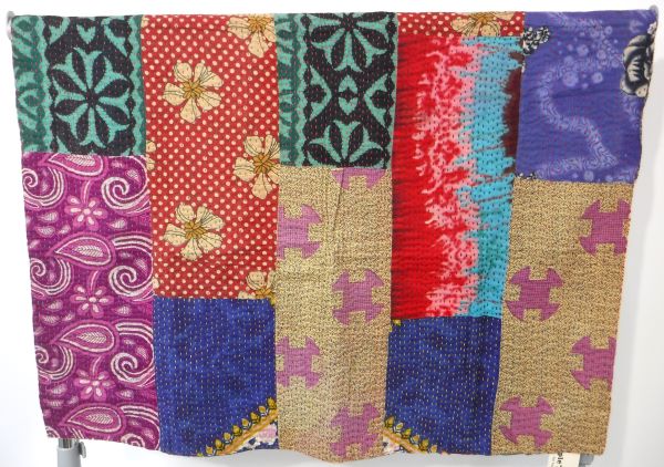 パッチワーク マルチカバー ハーフサイズ【H】リサイクルサリー PeopleTree ピープルツリー fairtrade フェアトレード