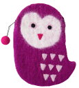 フェルトの手刺繍 フクロウポーチ レッド fairtrade フェアトレード PeopleTree ピープルツリー フエルト フェルト ポーチ 小物入れ 化粧ポーチ ペンケース メガネケース(4)