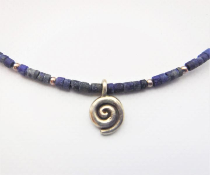 天然石シルバーネックレス 【太渦】 シルバー ビーズ 天然石 タイ アクセサリー ネックレス 青 ブルー系