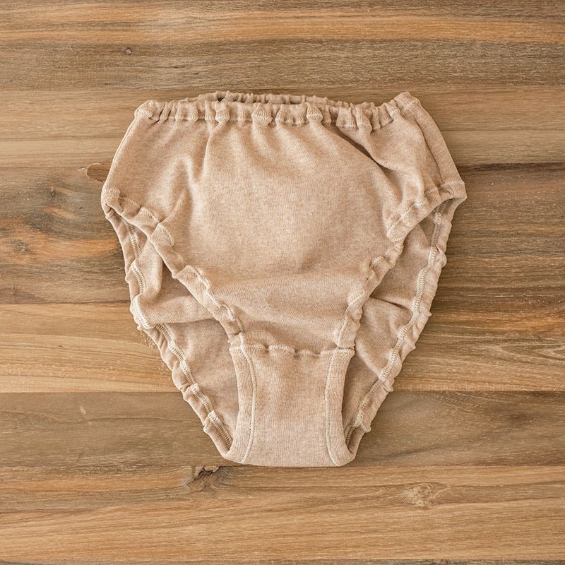 レディースショーツ 【M・L】 茶 純オーガニックコットン 100% メイドインアース organiccotton madeinearth