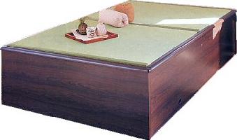 【送料無料】ヘッドレス大収納畳ベッド　ダブル