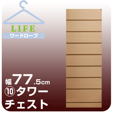 壁面収納 ワードローブ クローゼット 壁面家具 ハンガー 【ライフ】 タワーチェスト 【10】幅775cm 奥行56cm 板扉 壁面収納 壁収納 衣類収納 衣装ケース チェスト 洋服ダンス 整理ダンス タンス たんす 大型ロッカー収納 ユニット家具【代引不可】