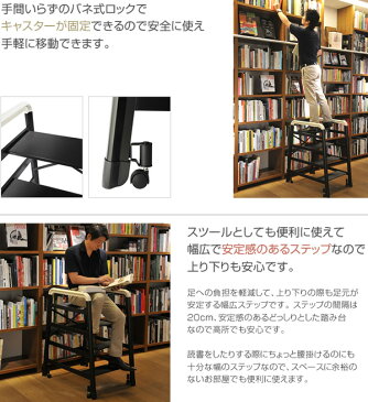ハセガワ キャンバー CAMBERDE2.0-4 4STEP 脚立 ハシゴ はしご 梯子 作業 アルミ キャスター ステップ 踏台 長谷川 足場 ふみ台 はせがわ デザイン 図書館 ロック 4段 ブラック シルバー 四段 園芸 hasegawa