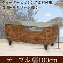 \ポイント10倍★15日23:59まで!/ センターテーブル 幅100cm ヒヤシンス素材のアジアンテイスト アジアン家具 ローテーブル ガラス リビングテーブル リゾート バリ 送料無料 05P01Apr16
