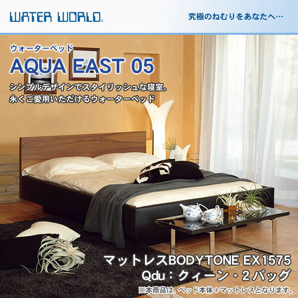 家具のインテリアオフィスワンのウォーターベッド AQUA EAST05 アクアイースト05(マットレス BODYTONE EX1575)クィーンdu(Qdu)【ウォーターワールド/WATER WORLD】(ウォタベッド ウォーターベット(防腐剤1本無料プレゼント中) マットレス【受注生産品】｜アングル2