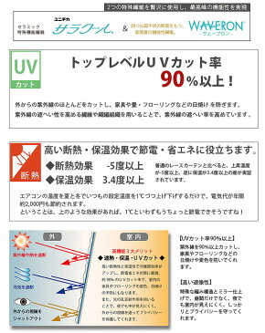 ミラーレースカーテン UVカット率90％以上 サラクール 幅100×183cm・2枚組【日本製】 ミラーカーテン 昼も夜も見えにくい 防炎カーテン 遮熱カーテン 遮熱レースカーテン 国産 ウォッシャブル 遮像 1.5倍ヒダの高品質レースカーテン！ 省エネ対策 節電 エコカーテン