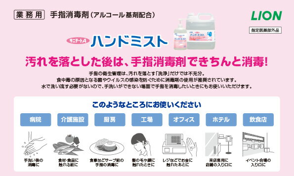 ライオン サニテートA ハンドミスト 無香料 ...の紹介画像3