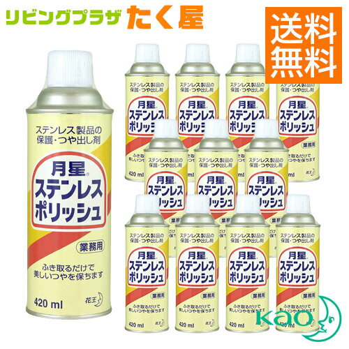 送料無料 / 同梱不可 / 花王 業務用 大容量 詰め替え 月星ステンレスポリッシュ 420ml×12本 (1ケース) ステンレス製品用