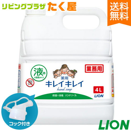 送料無料 ライオン キレイキレイ 薬用 ハンドソープ 4L シトラスフルーティ 業務用 大容量 詰め替え つめかえ用 手指…