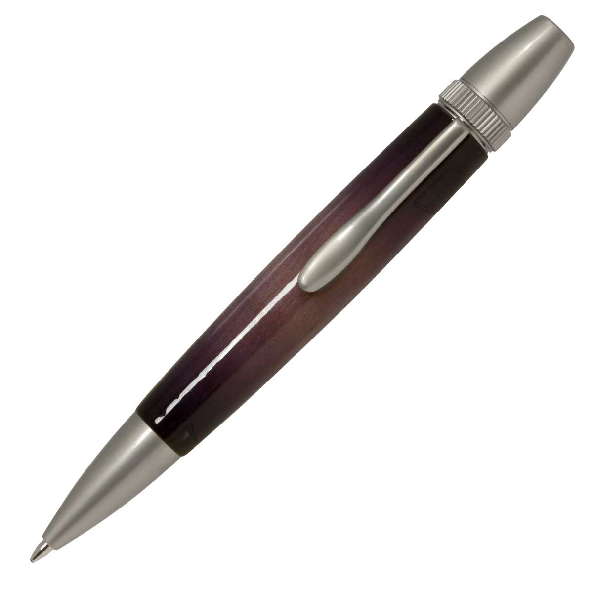 ボールペン F-STYLEAir Brush Wood Pen エアーブラシ ウッドペン ギター塗装 PURPLE パープルカーリー..