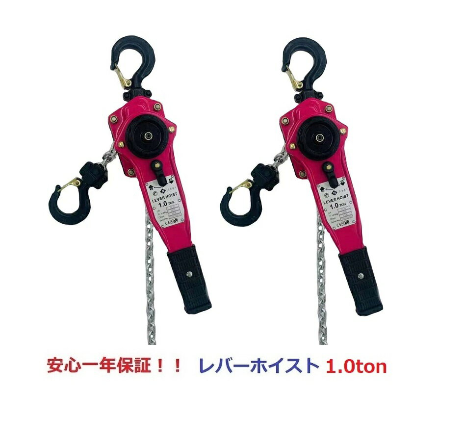 【1年保証】2台セット【領収書OK】新発売ピンク色 レバーホイスト1.0ton 1.0t 1000kg（Lever Hoist）チェーンホイスト/ チェーンブロック チェーンガッチャ 手動式レバー ブロック荷締機 固定 工具 ガッチャ 高品質 送料無料 期間セール【あす楽対応】