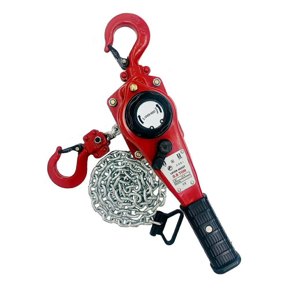 【1年保証】【あす楽対応】軽量小型 新タイプ 高品質 レバーホイスト 0.8ton レバーホイスト800kg（0.80ton）チェーンホイスト チェーンブロック 手動式レバー 荷締機 ガッチャ がっちゃ パワーホイスト レバーブロック 工具 道具 送料無料 格安價格 チェーンガッチャ
