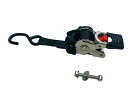 トランサムタイダウン ステンレス製 収納式 Sフック ベルト幅25mm長さ1.8m 収納コンパクトタイダウン25mm1.8m ベルト ラチェット式 自動巻取 ト...