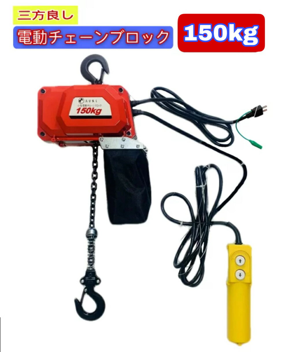 【あす楽対応】電動チェーンブロック150kg 揚程4m or 6m 電動ホイスト1速型 電気チェーンブロック 電動..
