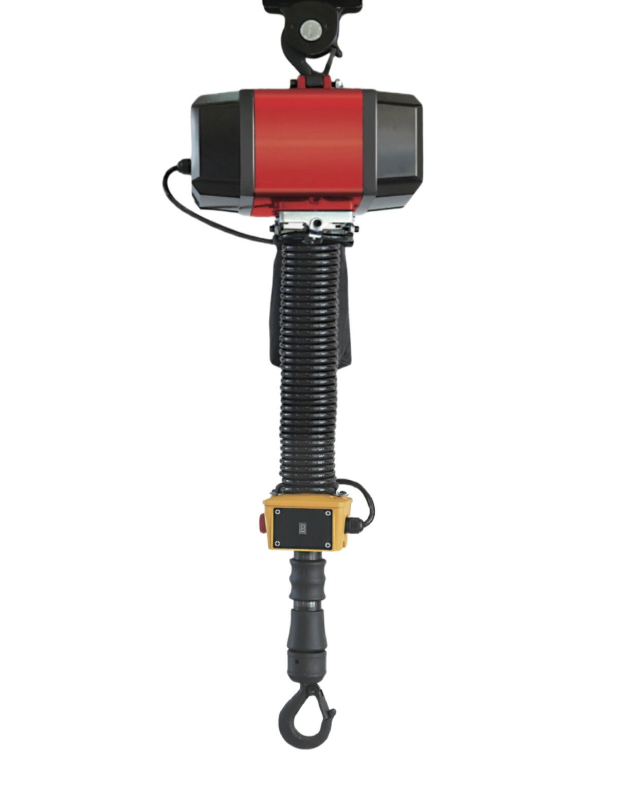 小型電気チェーンブロック 定格荷重200kg 揚程5m 単相100V 50Hz/60Hz (無段速シリンダ形) 赤色 軽量電..