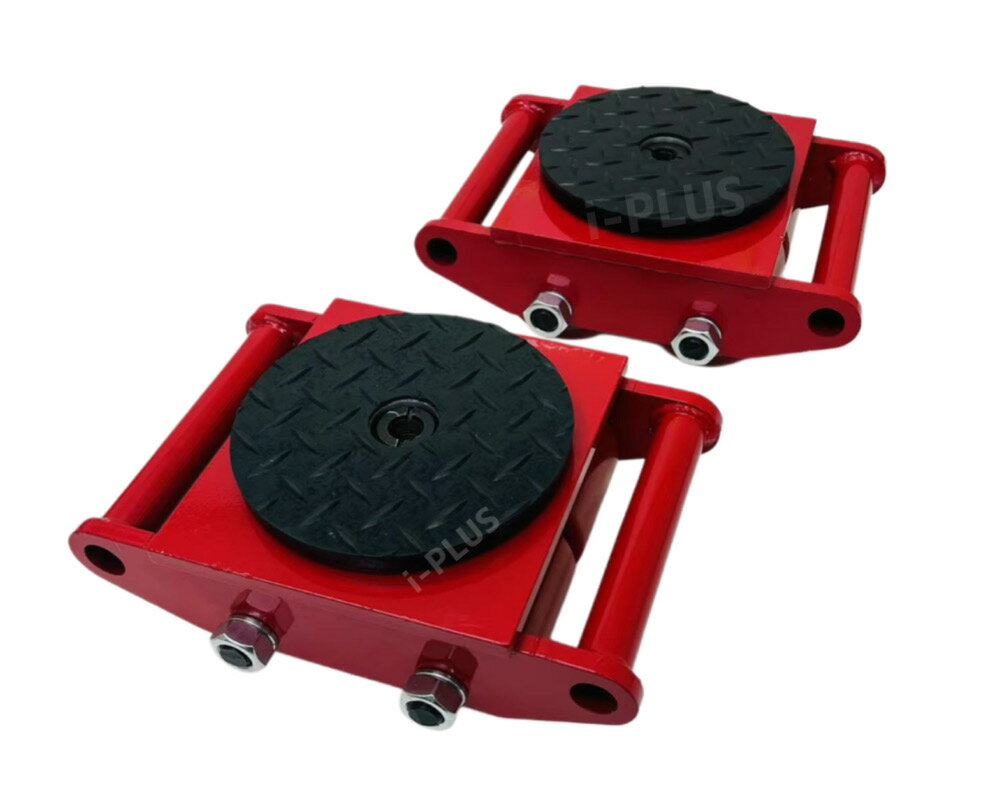 Rakuten - 2台セット【6ヶ月保証 】マシンローラー 4t レッド色 スピードローラー 運搬 台車 重量物用 360度回転台付 試験済み試験耐重6t チルローラー キャリー チルローラー 運搬ローラー 移動 搬送 重量物用台車］重量物運搬ローラー 運搬マシンローラー 即納 i-PLUS