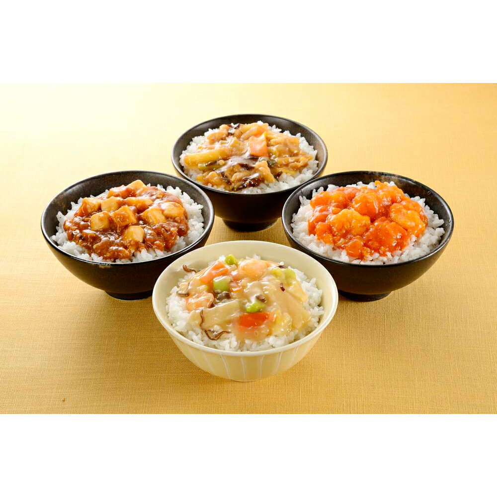 お歳暮 早割 冬ギフト 年末 年始 ごちそう おせち 大龍 ミニ丼の具 4種 海老チリ丼 中華丼 醤油 塩 麻婆豆腐丼 簡単調理 贈り物 年末ギフト 冬の贈り物 感謝の贈り物 グルメ 食品ギフト ごちそう お取り寄せ 美味しい 5000円 (SAD) [包装]軽