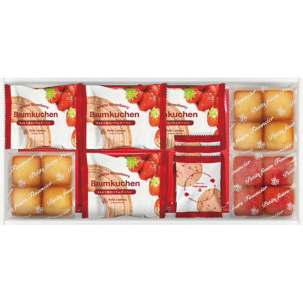 内祝い お返し 出産 メッセージカード 無料 お菓子 バウム いちご あまおう 苺 バウムクーヘン プチ フィナンシェ セット D 個包装 ギフト 贈り物 出産...