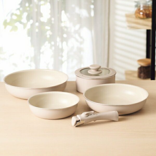 送料無料 便利グッズ マジクック 着脱ハンドル フライパン 6点 セット セラミック加工 IH対応 収納ラク..