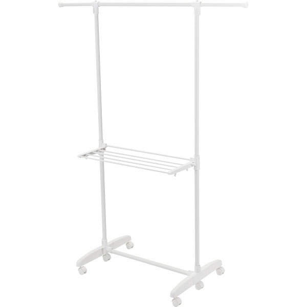 送料無料 便利グッズ 室内物干し I型 洗濯 物干し 室内 工具不要 組み立て簡単 延長 高さ調整 タオル8枚 省スペース キャスター メッセージカード 自宅用...