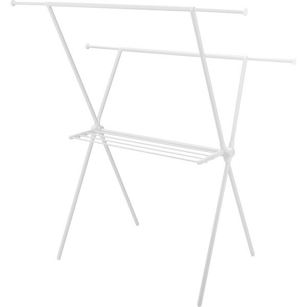 送料無料 便利グッズ タオル掛け 付 室内物干し X型 洗濯 物干し 室内 工具不要 組み立て簡単 延長 高..