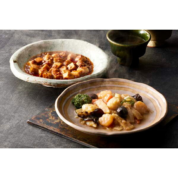 お歳暮 早割 冬ギフト 内祝い お返し 出産 メッセージカード 無料 菰田欣也監修 本格 中華 2種 セット 麻婆豆腐 エビ イカ XO醤炒め 惣菜 贈り物 出産祝い お礼 結婚 入学 新築 快気 祝い 香典返し 七五三 お祝い返し 送料無料 5000円 (SK)軽