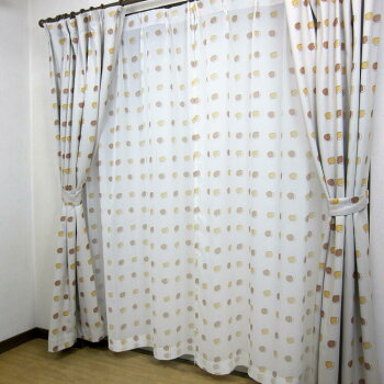 北欧風かわいいリーフボイルレースカーテン100×108cm(2枚入り)