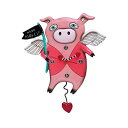 アレンデザイン 壁掛け時計 振り子時計 ブタ 豚 インテリア オブジェ Allen Designs When Pigs Fly Pendulum Clock(3)