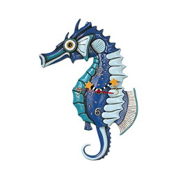 アレンデザイン 壁掛け時計 振り子時計 タツノオトシゴ インテリア オブジェ Allen Designs P1468 Swinging Pendulum Clock Salty Seahorse Design 10.25 inches X 13 inches