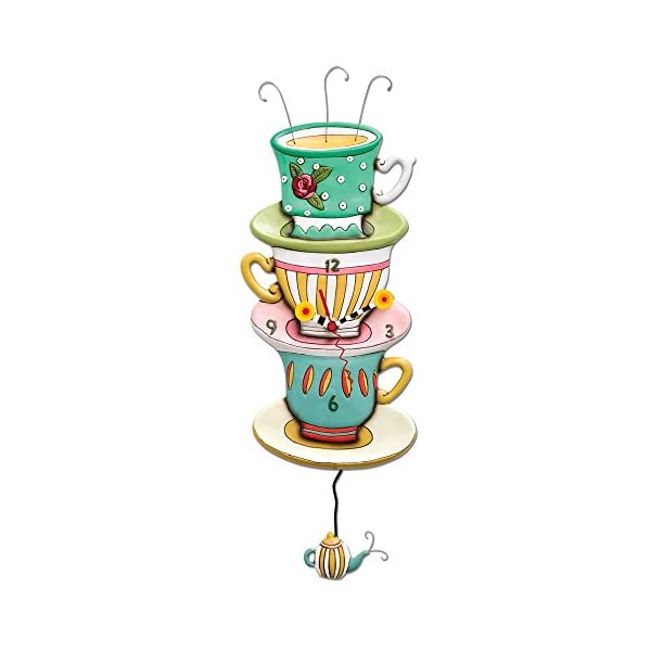 アレンデザイン 壁掛け時計 振り子時計 ティータイム ティーカップ インテリア オブジェ Allen Designs Spot of Tea Pendulum Clock