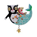 アレンデザイン 壁掛け時計 振り子時計 マーメイドキャット 人魚 猫 魚 インテリア オブジェ Allen Designs Mermaid Cat Mercat...