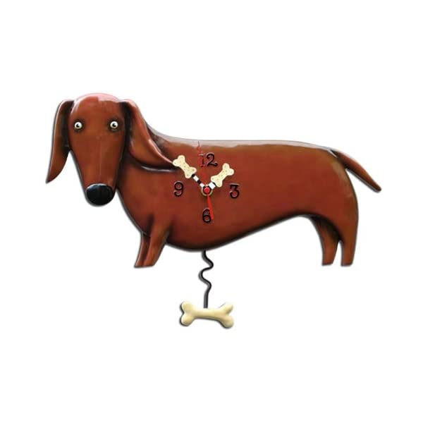 ǥ ɳݤ һ   åե ƥꥢ ֥ Allen Designs P9018 Swinging Pendulum Clock Oscar The Dachshund 16.25 Inches X 11 inches