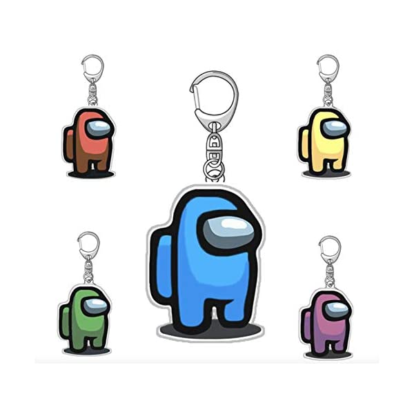 アモングアス Among Us キーホルダー 5個セット キーリング グッズ 人気ゲーム アクセサリー プレゼント 5pcs Among Us Keychain，Character handmade custom decorations