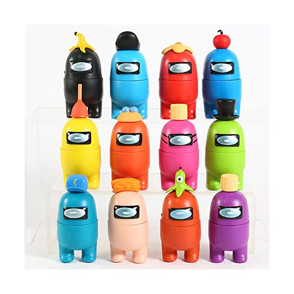 アモングアス Among Us 12体セット ドール フィギュア 人形 グッズ 人気ゲーム アクセサリー プレゼント Fundisinn Hot Game Among Us PVC Action Figures Model Toys Computer Desktop Dolls Gifts Set Kids Toy (12Pcs-A)