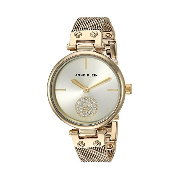 アンクライン Anne Klein 腕時計 ウォッチ 時計 レディース 女性用 スワロフスキー Anne Klein Women's Swarovski Crystal Accented Mesh Bracelet Watch