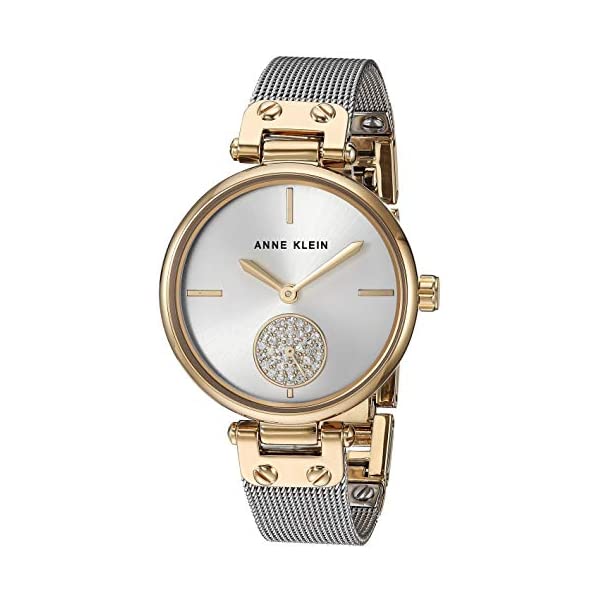 アンクライン Anne Klein 腕時計 ウォッチ 時計 レディース 女性用 スワロフスキー Anne Klein Women's Swarovski Crystal Accented Mesh Bracelet Watch