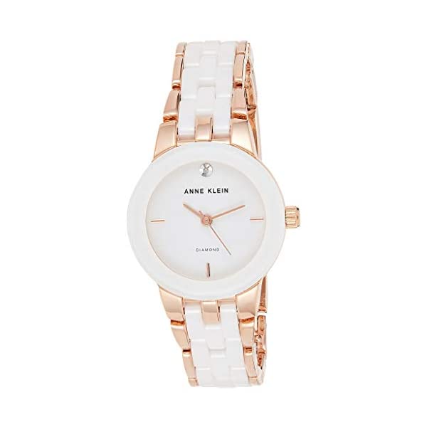 CARTIER - アンクライン Anne Klein 腕時計 ウォッチ 時計 レディース 女性用 Anne Klein Women's Diamond Dial Ceramic Bracelet Gold-Tone Watch