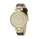 ANC Anne Klein rv EHb` v Anne Klein 109168IVBN Round Dial Leather Strap Watch