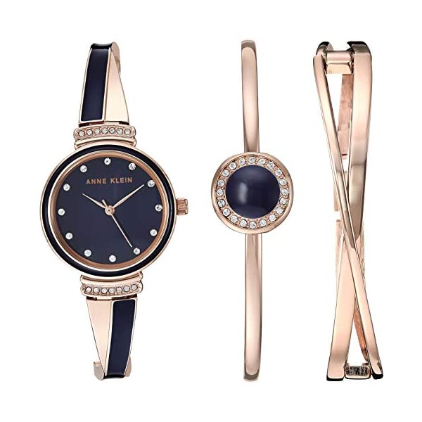 アンクライン Anne Klein 腕時計 ウォッチ 時計 レディース 女性用 スワロフスキー Anne Klein Women's Swarovski Crystal Accented Gold-Tone Watch Bangle Set...