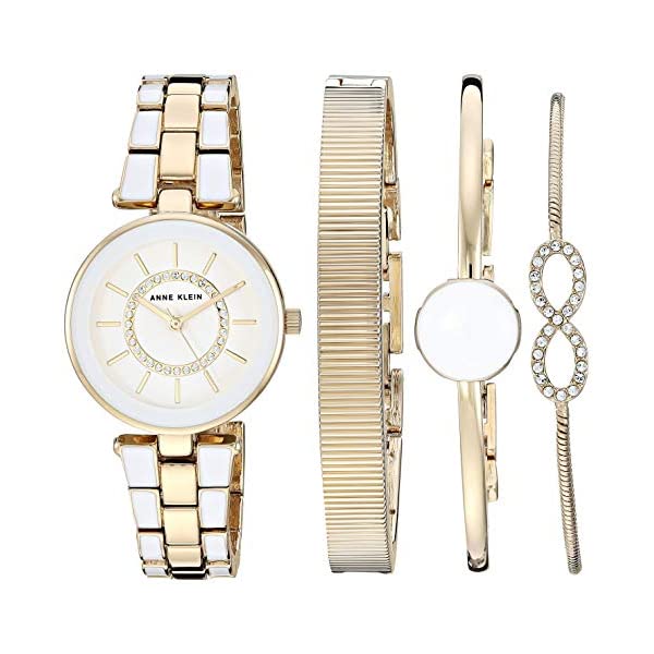 アンクライン Anne Klein 腕時計 ウォッチ 時計 レディース 女性用 スワロフスキー Anne Klein Women's Swarovski Crystal Accented Gold-Tone Watch Bracelet Set