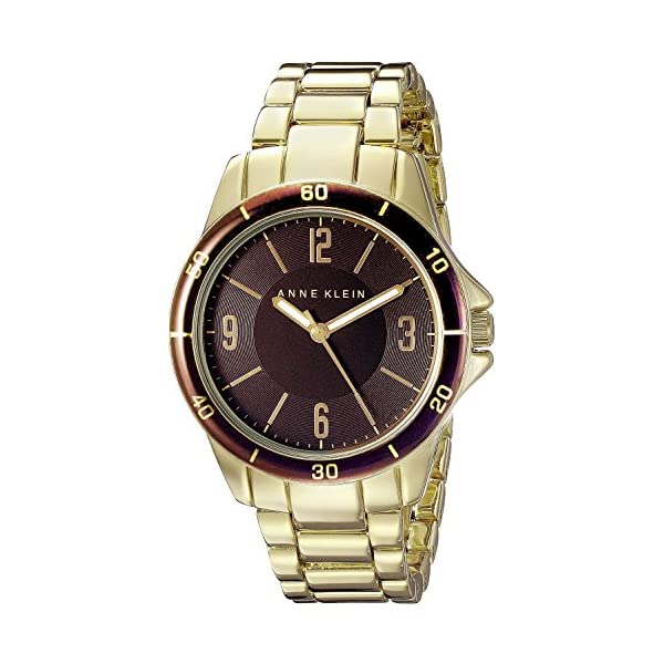 FRANCK MULLER - アンクライン Anne Klein 腕時計 ウォッチ 時計 レディース 女性用 Anne Klein Womens Brown Dial Gold Tone Metal Bracelet Watch AK/2058BNGB
