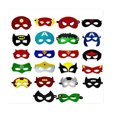 マーベル アイアンマン キャプテンアメリカ スパイダーマン アントマン マスク 仮装 男の子 女の子 子供用 Superhero felt party masks 22 pieces party masks for boys and girls