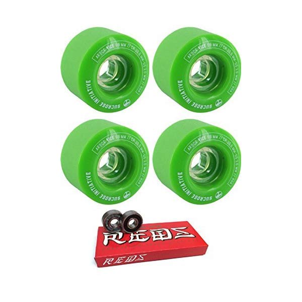 Arbor アーバー スケートボード スケボー ウィール 69mm グリーン 緑 ボーンズ ベアリング セット Arbor Skateboards 69mm Vice Green Skateboard Wheels 80a with Bones Bearings 8mm Bones Super Reds Skate Rated Skateboard Bearings (8) Pack Bundle of 2 Items