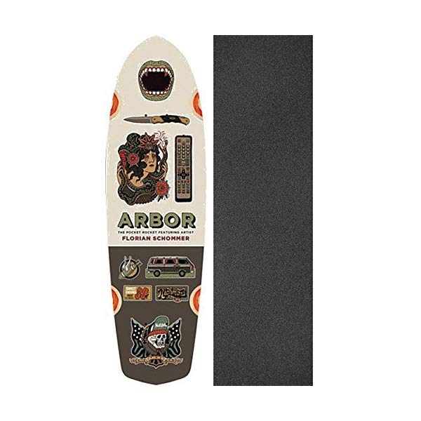 Arbor アーバー スケートボード スケボー デッキ 海外モデル アメリカ直輸入 海外正規品 Arbor Skateboards Artist Collection Pocket Rocket Cruiser Skateboard Deck 7.75